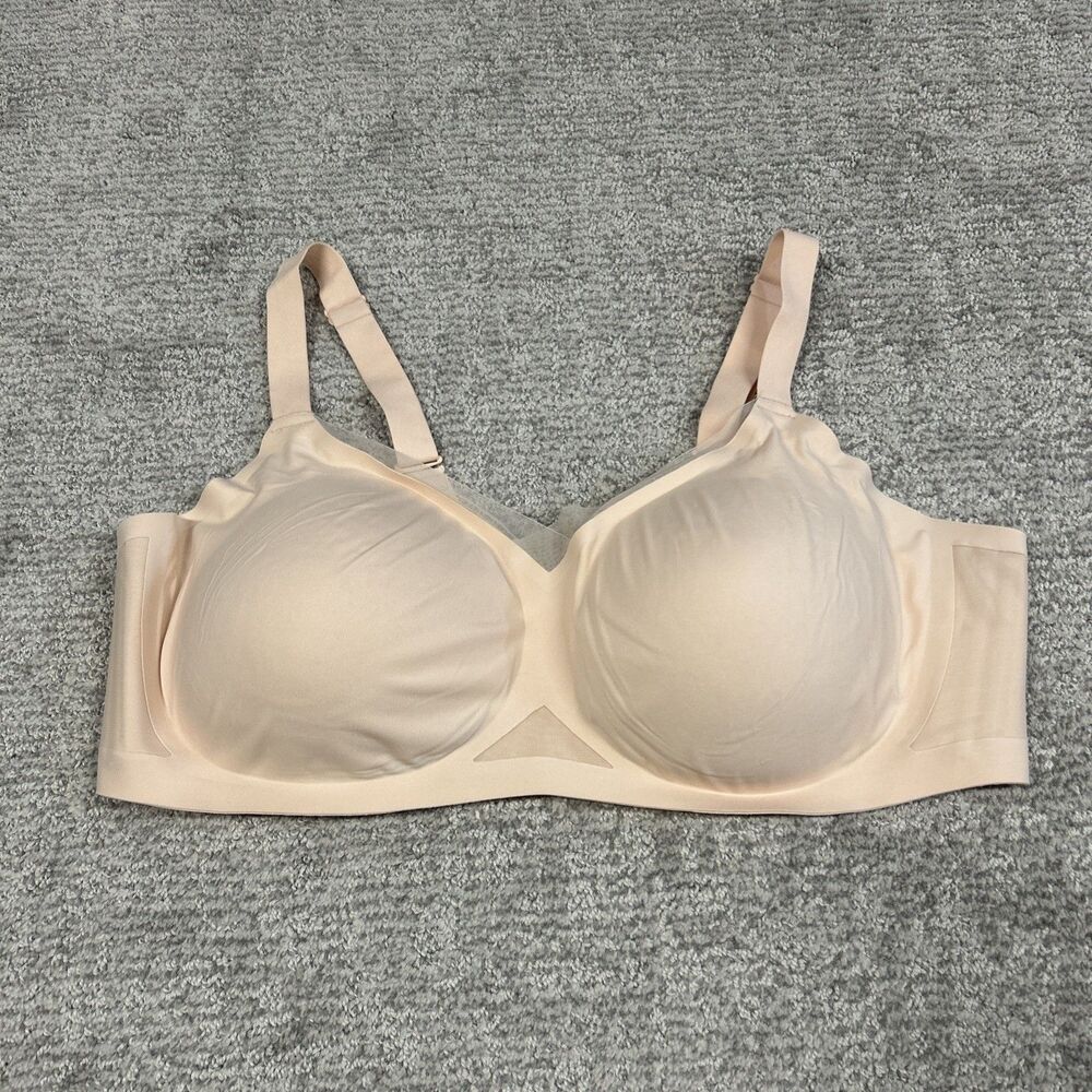 HoneyLove LiftWear Crossover Wireless Bra Womens 3X Peach Padded Comfort